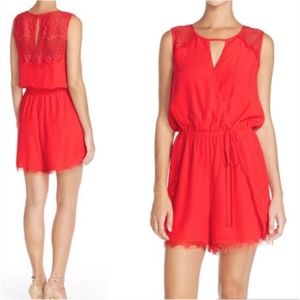 Adelyn Rae lace back crepe romper